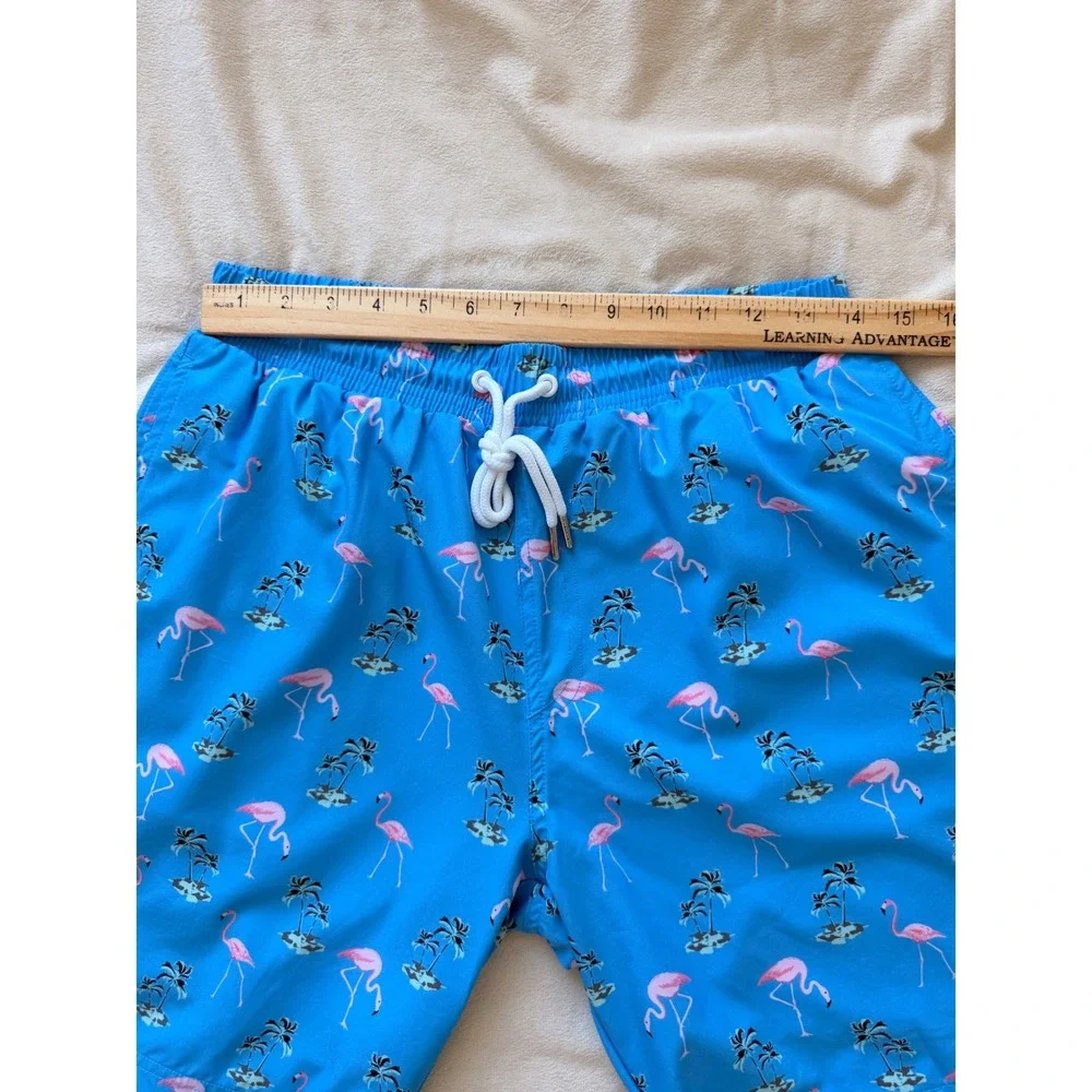Angel Season Swim Trunks Mens S Blue NWT Flamingo Tropical Compression Liner